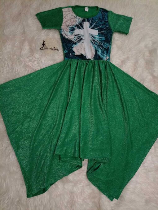 vestido LIBERDADE (verde lurex)